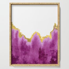 Ombre Watercolor with Gold Serving Tray