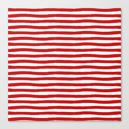 Red Horizontal Stripes Canvas Print
