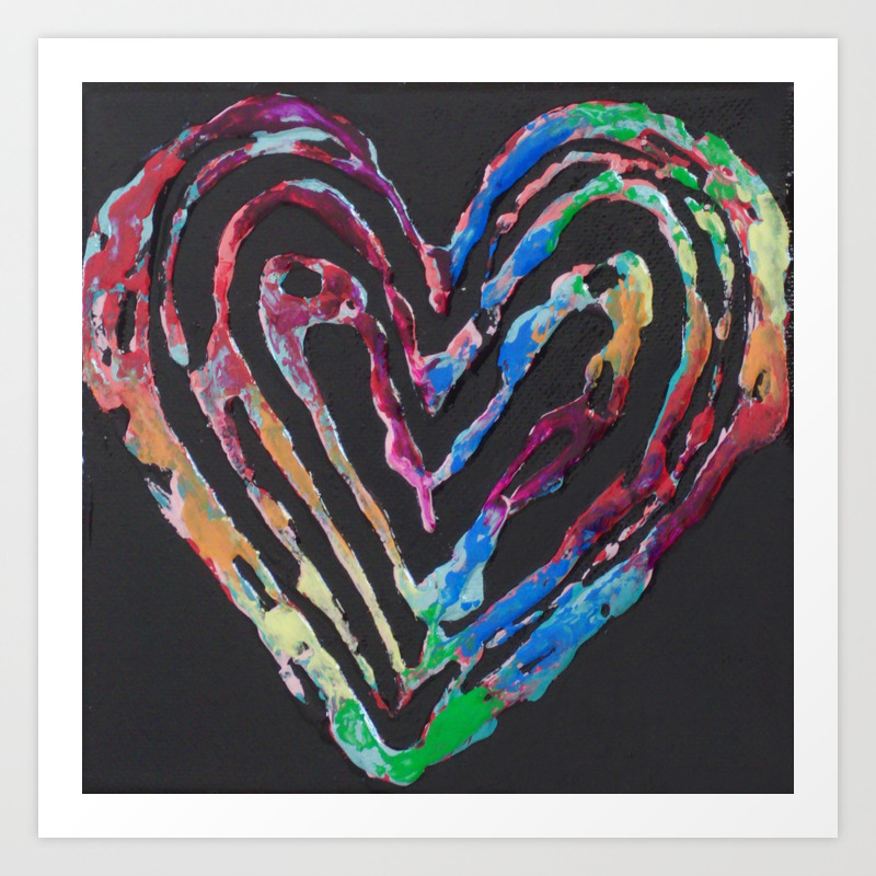 The Color Of Love Abstract Colorful Romantic Heart Painting Art
