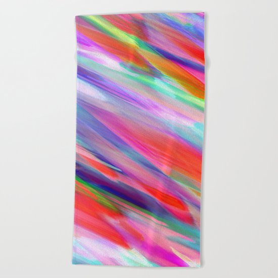 Colorful digital art splashing G399 Beach Towel