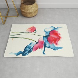Poppies in Watercolour  Area & Throw Rug