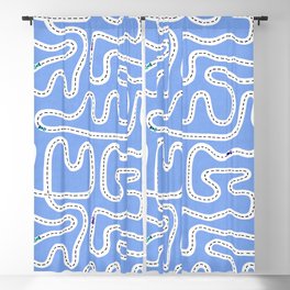 Blue Speed Racers Blackout Curtain