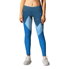 Abstract landscape in blue Leggings
