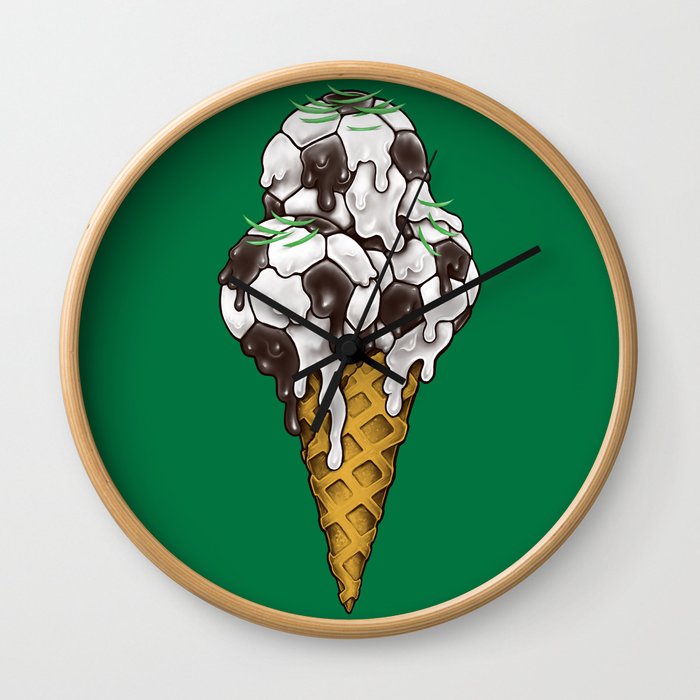 Ice Cream Soccer Balls Wall Clock