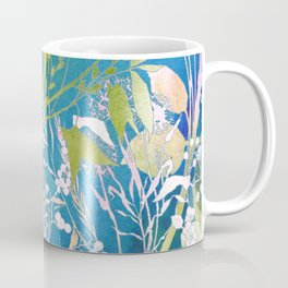 Watercolor Meadowland Coffee Mug | Bohoprint, Meadow, Botanical, Floralprint, Birds, Nature, Bluewatercolor, Watercolor, Painting, Bluewash 