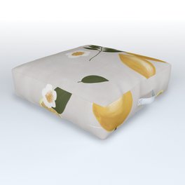 Lemons & Flowers Outdoor Floor Cushion