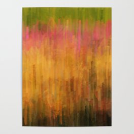 Purple Loosestrife Meadow in Evening Light Abstract Poster