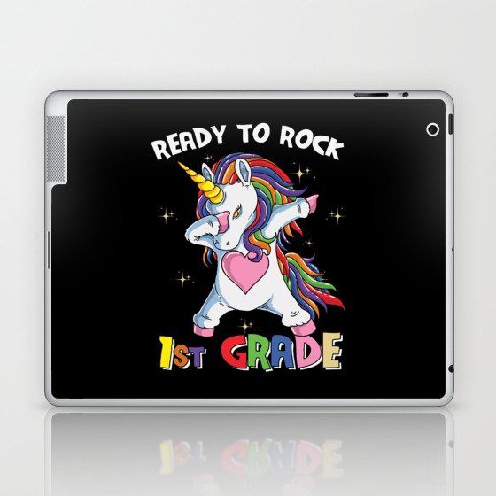 Ready To Rock 1st Grade Dabbing Unicorn Laptop & iPad Skin