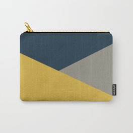 Envelope - Minimalist Geometric Color Block in Light Mustard Yellow, Navy Blue, and Gray Carry-All Pouch