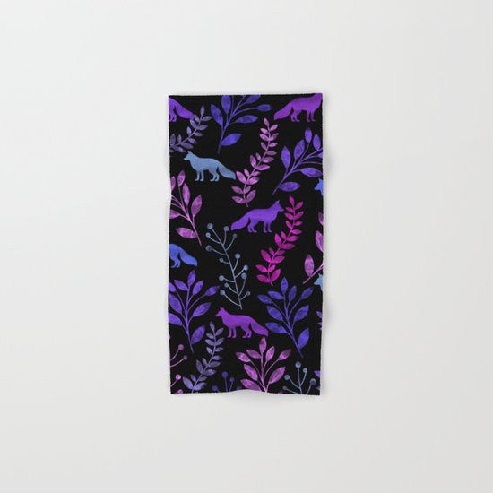 Watercolor Floral & Fox V Hand & Bath Towel
