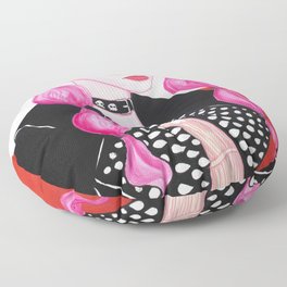 Pink Rock Girl Floor Pillow