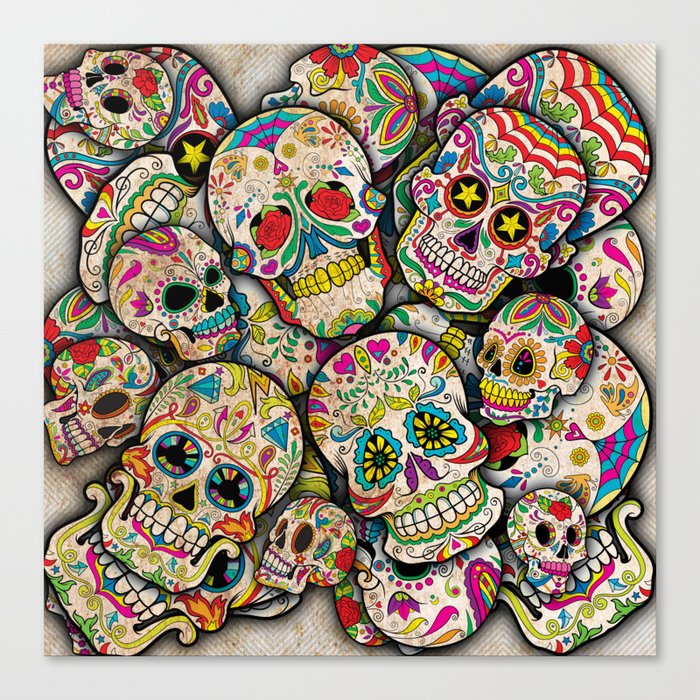 sugar skull collage