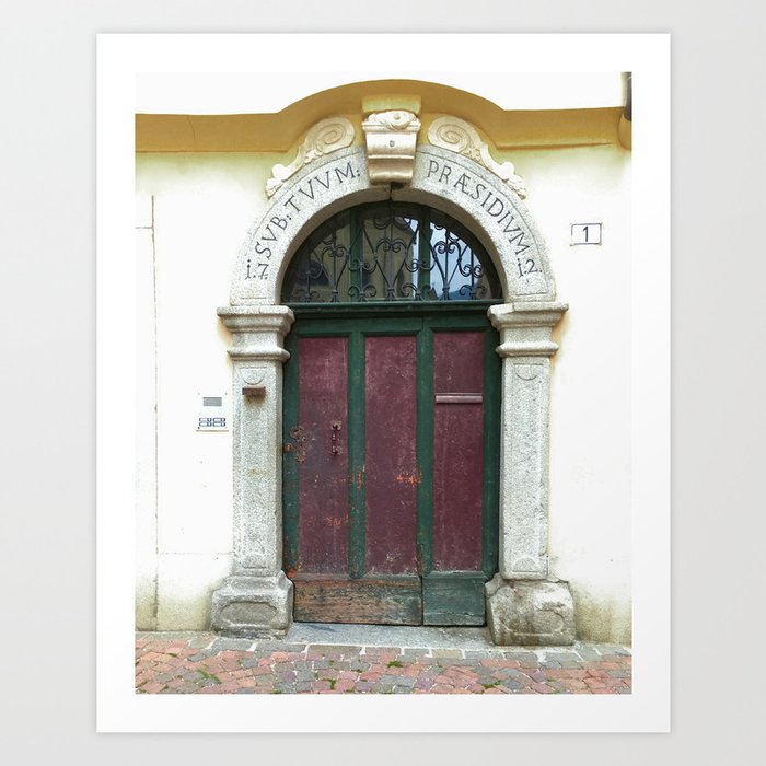 Old wooden Door from Brixen in South Tyrol Art Print