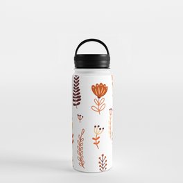 Seamless Pattern with Autumn Floral Elements Water Bottle