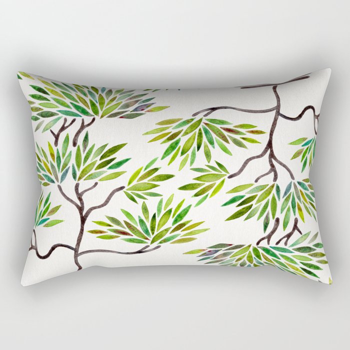 Bonsai Tree – Green Leaves Rectangular Pillow