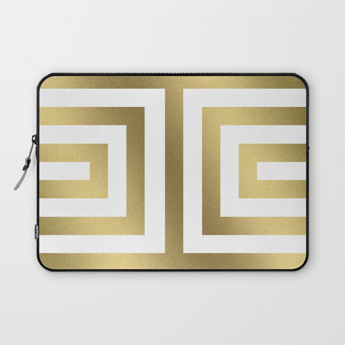 Gold Greek Stripes Laptop Sleeve