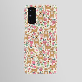 Shiba Inu floral dog must have gifts for shiba lovers florals dog breed Android Case