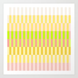 Yellow and Pink Stripes  Art Print