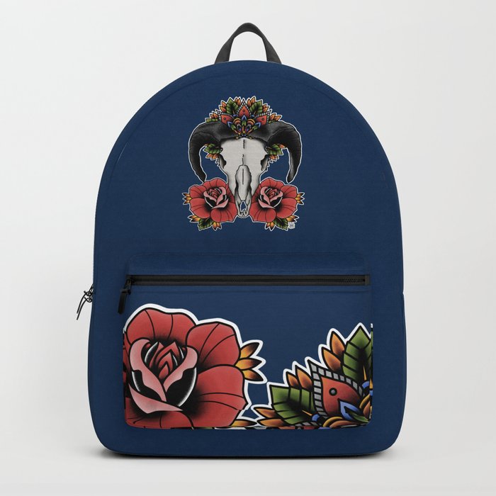 Ram Skull Mandala Backpack