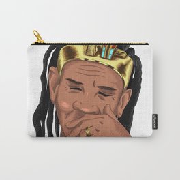 King With Crown Thinking Uncertain About Future, White Background Carry-All Pouch