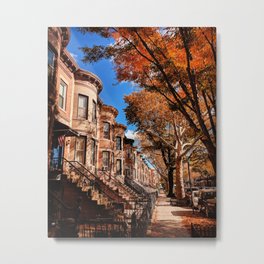 Brooklyn, Bay Ridge Metal Print | Bayridge, Fall, Brooklynbrownstones, Rowhouses, Streeet, Brownstones, Photo, Film 