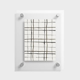 Painted Watercolor Plaid Pattern in Neutral Floating Acrylic Print