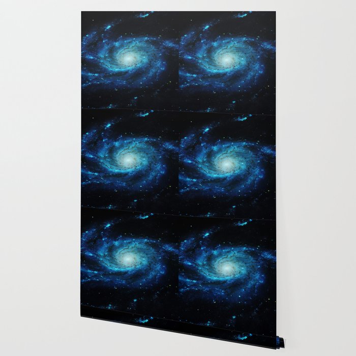 Spiral Galaxy Teal Ocean Blue Wallpaper By Vintageby2sweet Society6