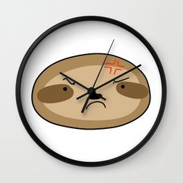 Angry Sloth Face Wall Clock