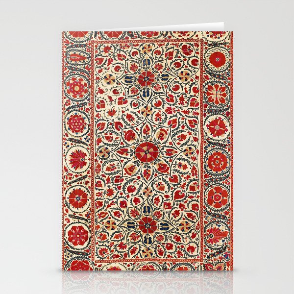 Bokhara Suzani Uzbekistan Colorful Embroidery Print Stationery Cards