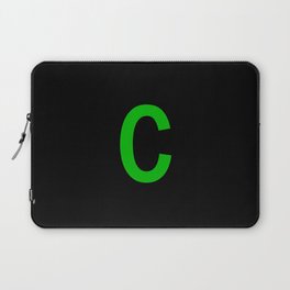 LETTER c (GREEN-BLACK) Laptop Sleeve