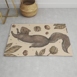 The Squirrel and Chestnuts Rug