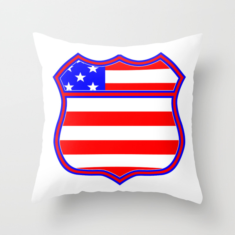 Route 66 Sign Silhouette With Flag Throw Pillow by HomeStead Digital |  Society6