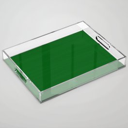 Emerald Green Brush Texture - Solid Color Acrylic Tray