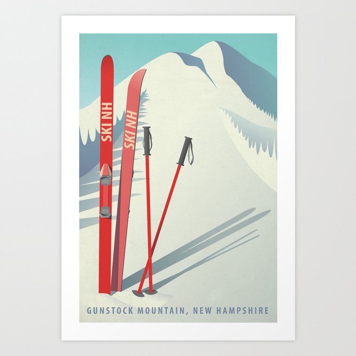Ski New Hampshire - Gunstock Mountain Art Print