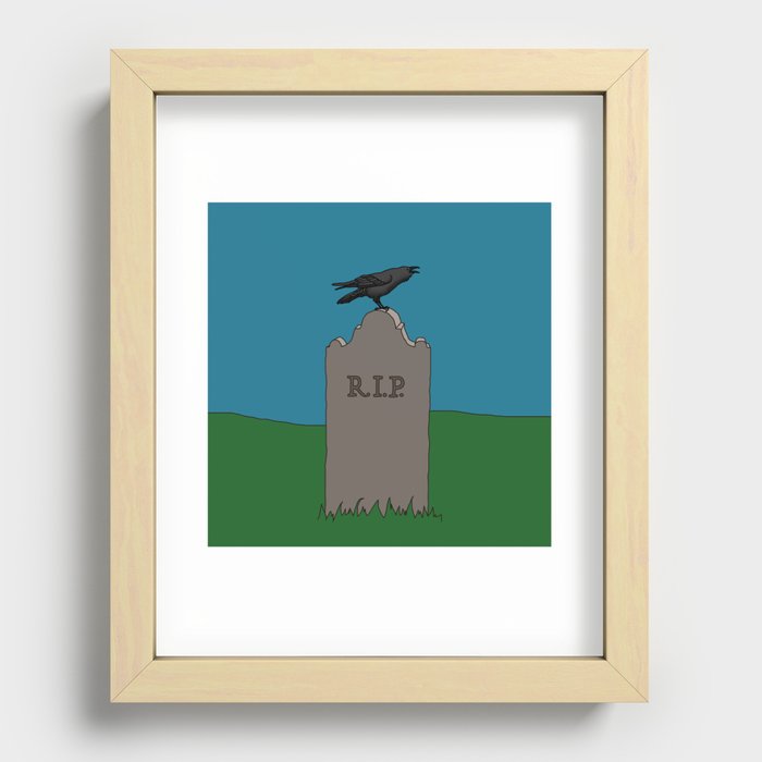 Crow on Grave Recessed Framed Print