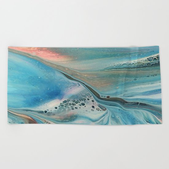 Pearl marble abstraction Beach Towel