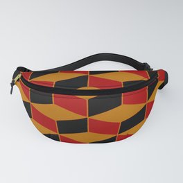 Cube wall - red & black & yellow Fanny Pack