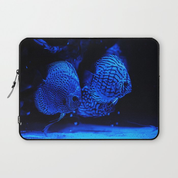 Aquarium fishes in blue light. Laptop Sleeve
