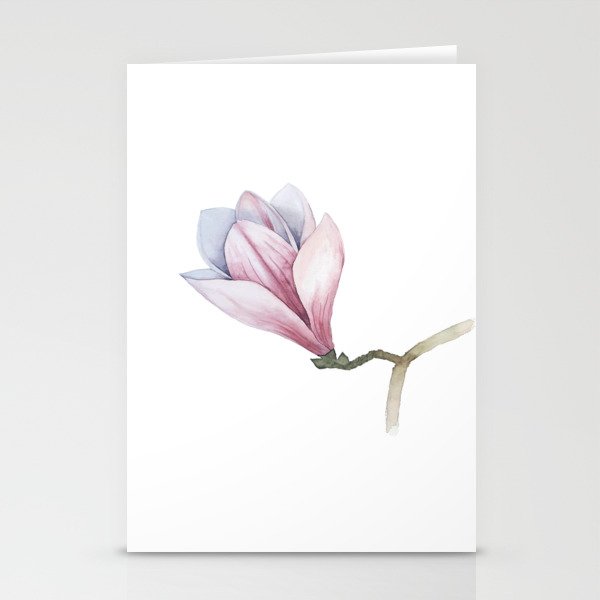Watercolour Magnolia Flower Stationery Cards