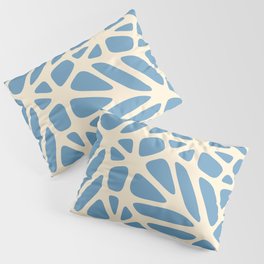 Abstract Modern Cell Pattern - Cerulean Frost and Papaya Whip Pillow Sham