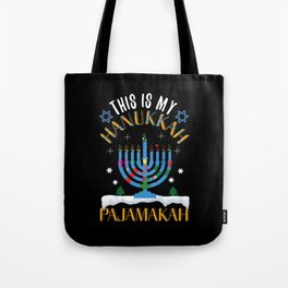 Christmas This My Hanukkah Pajamakah Menorah 2021 Tote Bag