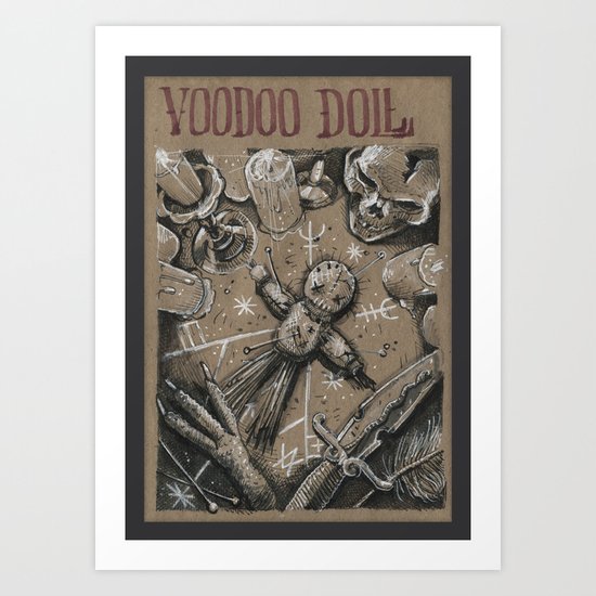 Voodoo Doll (Drawlloween 4/31) Art Print