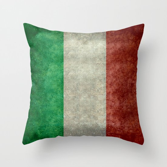 Italian flag, vintage retro style Throw Pillow by LonestarDesigns2020 Is Modern Home Decor ...