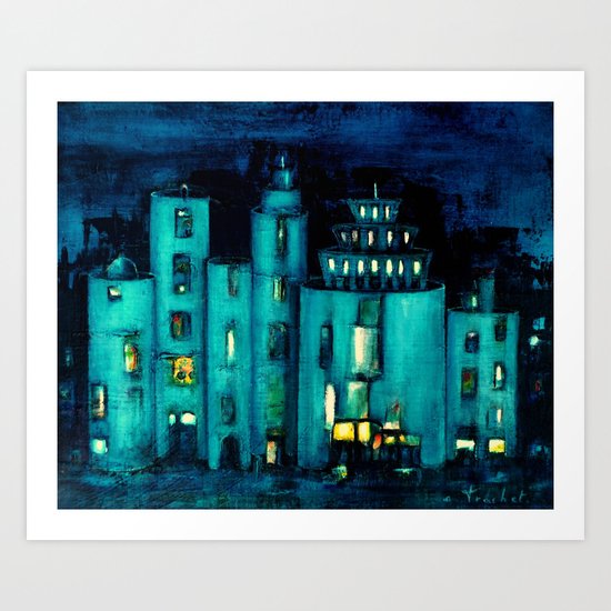 blue castle Art Print