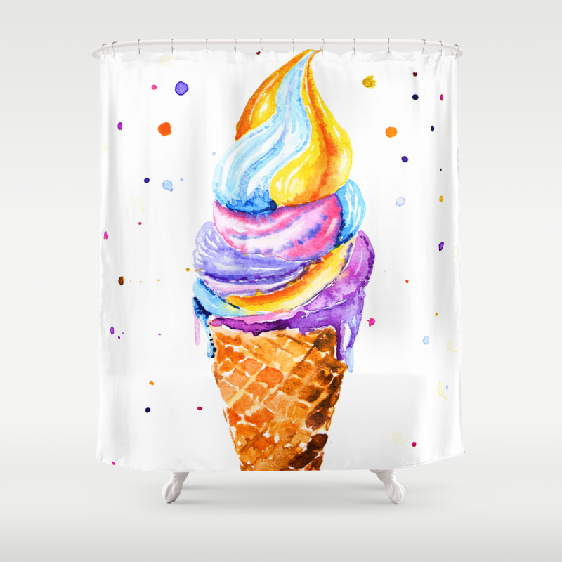 Ice Cream Shower Curtain By Fiseni4, Ice Cream Shower Curtain
