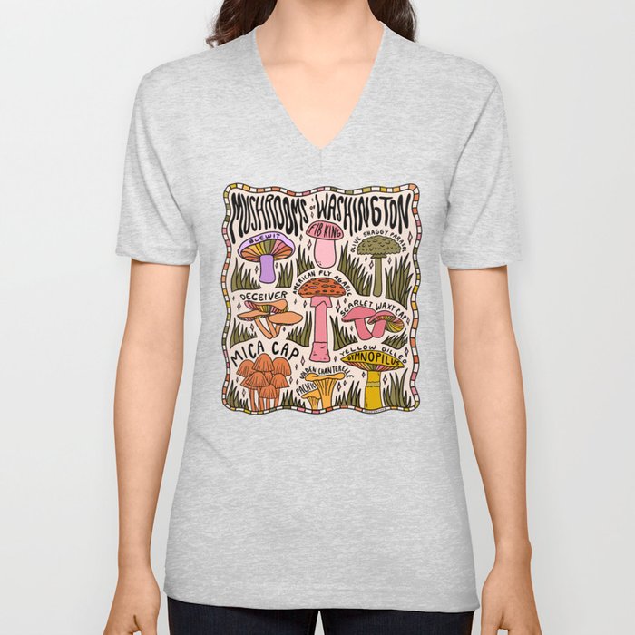 Mushrooms of Washington V Neck T Shirt