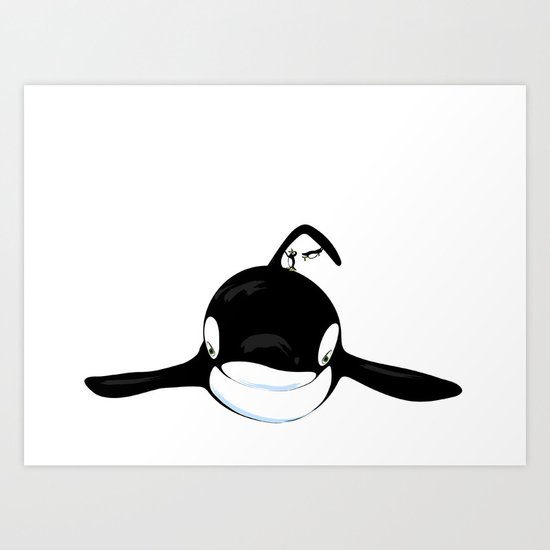 I am Flying! said Whale. Penguin says YOU ARE SWIMMING Art Print