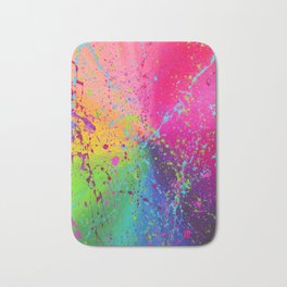 Rainbow splatter paint Bath Mat
