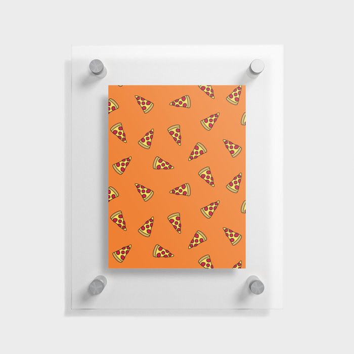 Pizza Slice Pattern (orange) Floating Acrylic Print