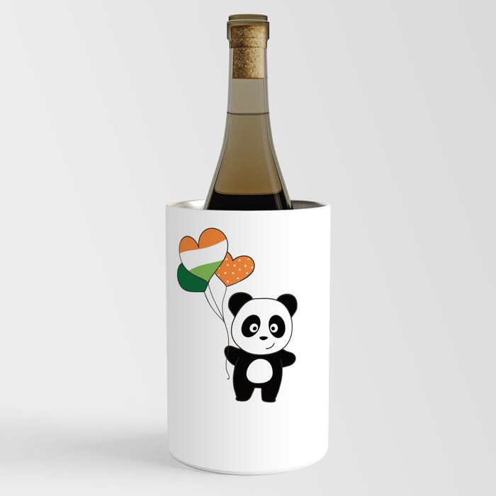 Panda With Ireland Balloons Cute Animals Happiness Wine Chiller